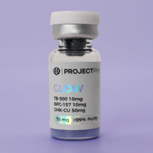 GLOW research peptide vial | Project Phi