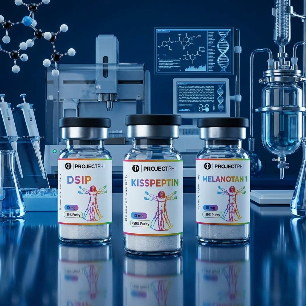 Peptide Vials On Laboratory Table | Project Phi